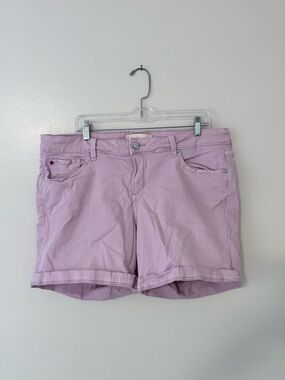 Jean Shorts Orchid Purple Stretch Mom Shorts Size 16 w/ 6” Inseam- Slink Curvy